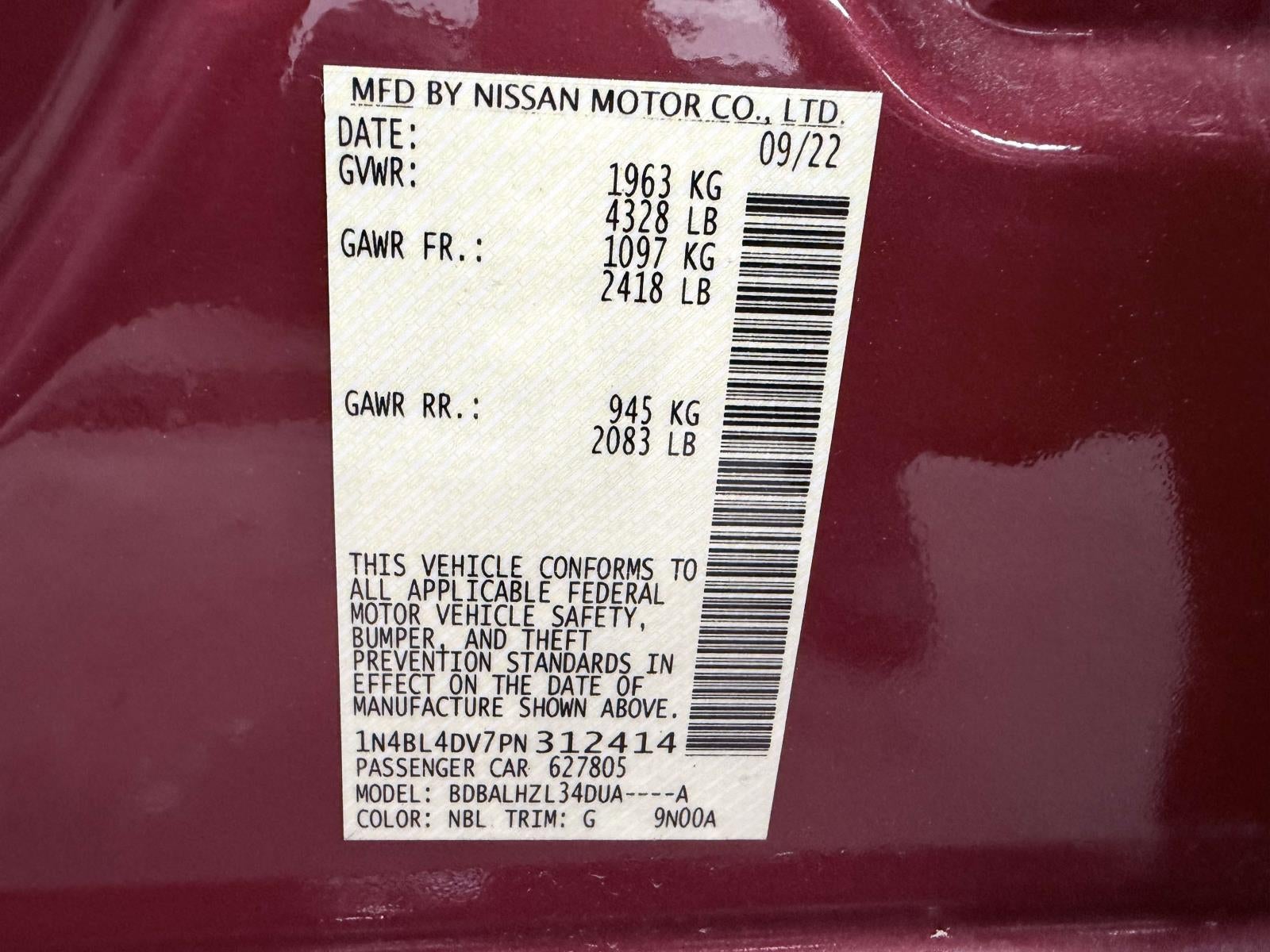 2023 Nissan Altima SV FWD