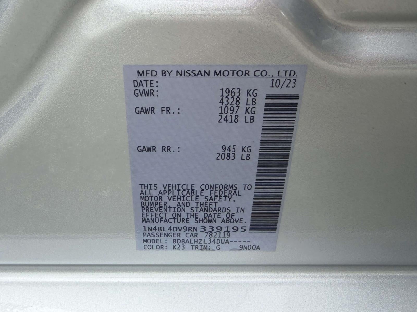 2024 Nissan Altima SV FWD